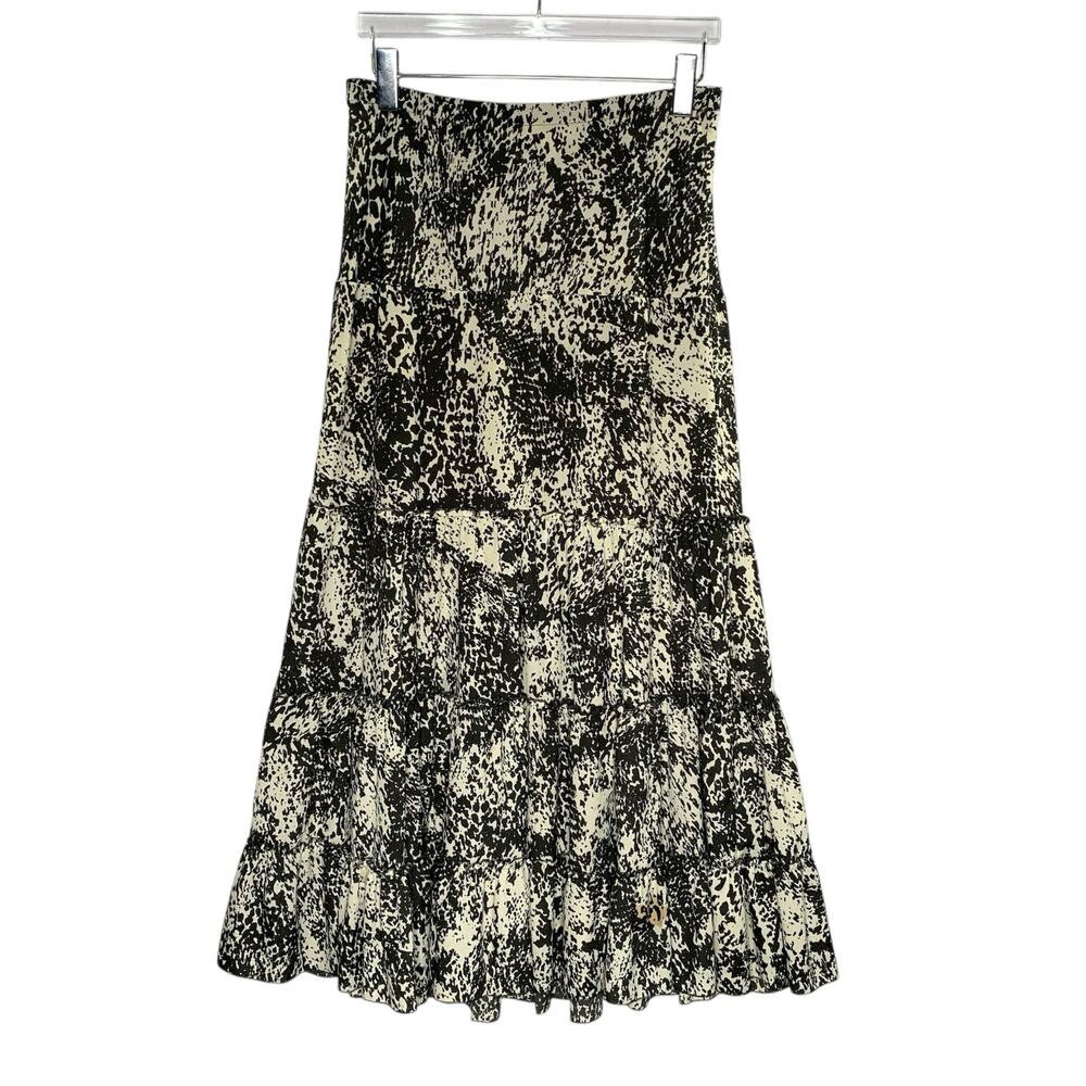 CAbi S Saunter Convertible Tiered Maxi Skirt Dress Print Whimsy Ruffle Boho